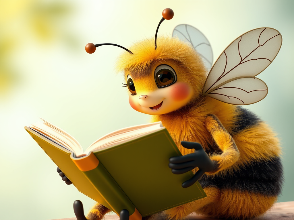 Picture Of Bee Reading A Book